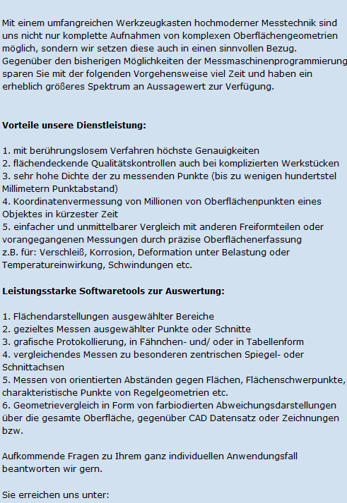 3D Vermessung Qualitätssicherung - 3D Vermessung Leipzig